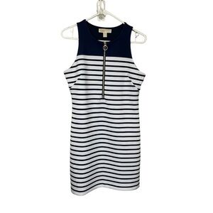 Navy and White Striped Dress